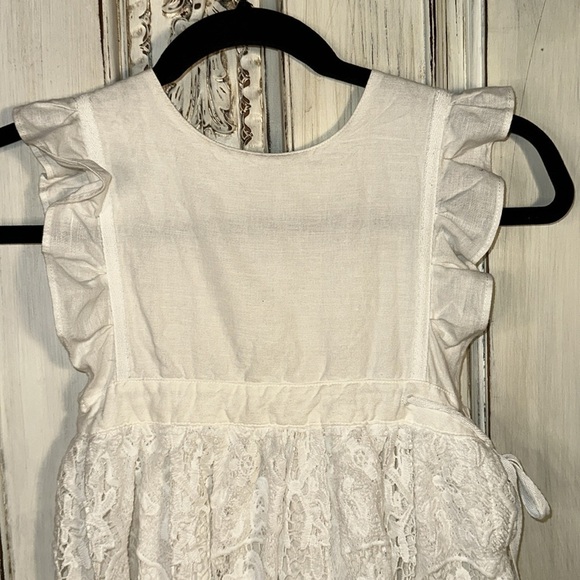 Girls Bow Dreams Wedding CottageCore Special Event Lace Pinafore Maxi Dress S/5 - Picture 4 of 9